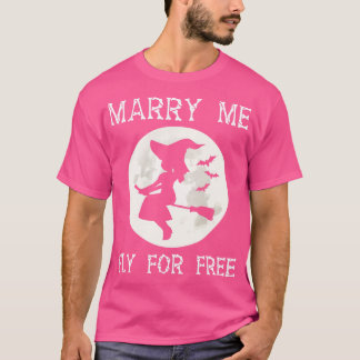 T-shirt Sorcière d'Halloween drôle pour les femmes Broom W