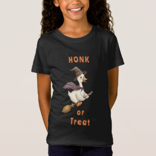 T-Shirt Sorcière d'Halloween Oie Coin-coin ou Friandise Fi