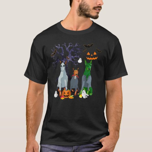 T-shirt Sorcière Doberman Pinscher Chien Halloween Costume (Devant)