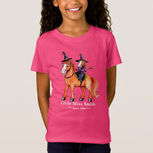 T-Shirt Sorcière drôle de cheval (Devant)