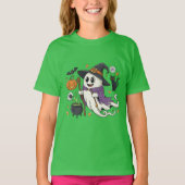 T-shirt Sorcière Éffrayante adorable avec Citrouille et no (Devant)