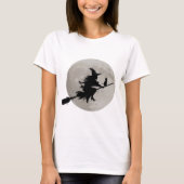 T-shirt Sorcière Éffrayante d'Halloween traversant une Ple (Devant)