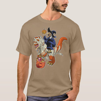 T-shirt Sorcière équitation maman Dinosaur T rex Halloween