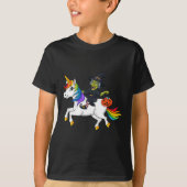 T-shirt Sorcière équitation Unicorn Amusement Halloween fi (Devant)