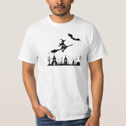 T-shirt sorcière, fantômes (Devant)