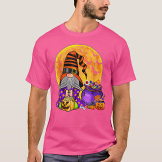 T-shirt Sorcière Gnome Halloween Costume Citrouille Automn