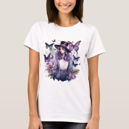 T-shirt sorcière gothique d'Halloween (Devant)