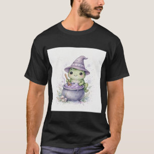 T-shirt Sorcière Grenouille avec Chaudron Halloween