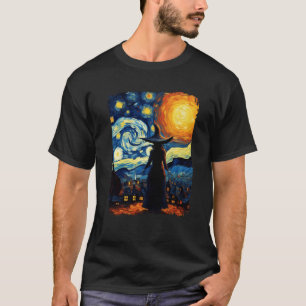 T-shirt Sorcière Halloween Starry Night Van Gogh Aesthétiq