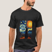 T-shirt Sorcière Halloween Starry Night Van Gogh Aesthétiq (Devant)