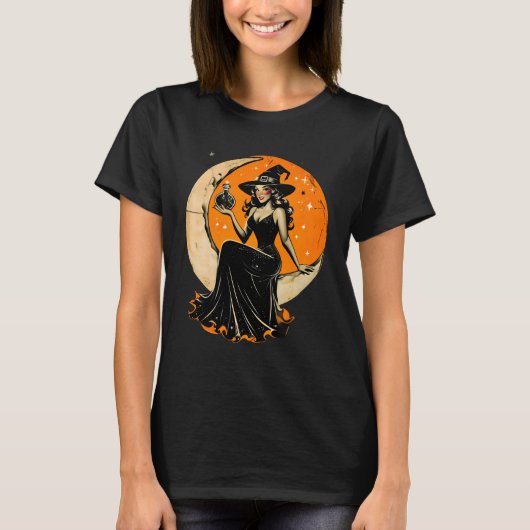 T-shirt Sorcière - Halloween Vintage (Devant)