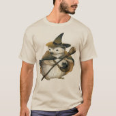 T-shirt Sorcière Hérisson Enchanté & Art Unique Chat Noir (Devant)