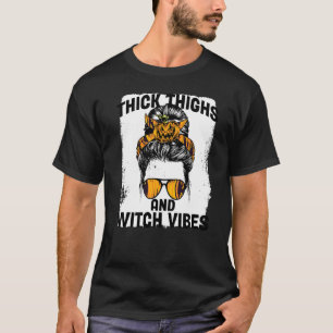 T-shirt Sorcière Jette un Sort au Patriarcat Cuisses Épais