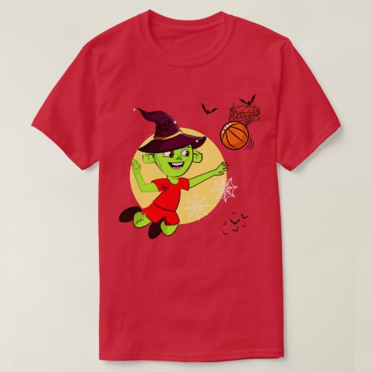 T-shirt Sorcière Jouer Au Basket (Design devant)