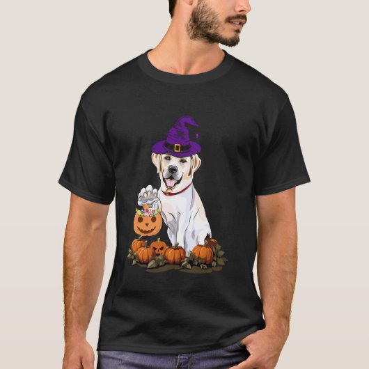 T-shirt Sorcière Labrador Halloween (Devant)