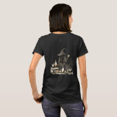 T-shirt Sorcière lunaire sur Damas noir (Dos entier)