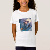 T-shirt Sorcière Mignonne Avec Chat (Devant)