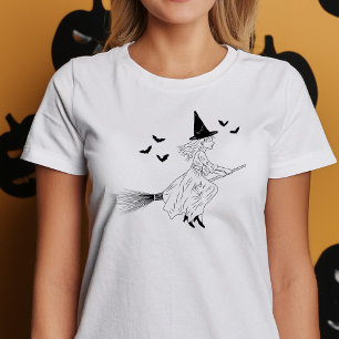 T-shirt Sorcière Minimale Et Chauves-Chaussures Ligne Noir