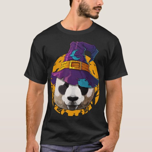 T-shirt Sorcière Panda drôle Costume d'Halloween Déplaisan (Devant)