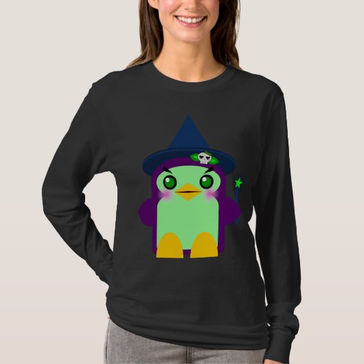 T-shirt Sorcière pingouin mignonne (Devant)