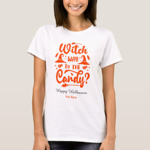 T-shirt Sorcière Pourquoi Aller Aux Bonbons Éditable Coule