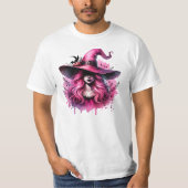 T-shirt Sorcière rose enchantée - Halloween Art Imprimer (Devant)