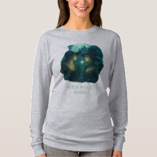 T-shirt Sorcière S'il vous plaît, Je Sparkle (Grey) traîné
