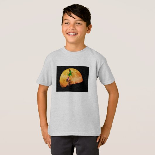 T-shirt Sorcière T-Rex Joueuse Halloween Tee | Enfants amu (Devant entier)