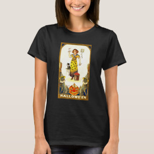 T-shirt Sorcière Vintage Wiccan Chats Sortilège Halloween