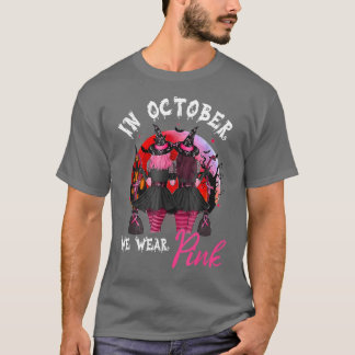 T-shirt Sorcières En Octobre Nous Portons Rose Automne Cér
