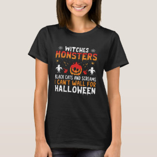 T-shirt Sorcières Monstres J'ai hâte à Halloween