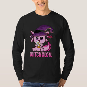 T-shirt Sorcierolotl Mignon Axolotl Sorcière Halloween Sai