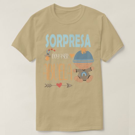T-shirt SORPRESA Voy a ser Abuela Faire-part de grossesse (Design devant)