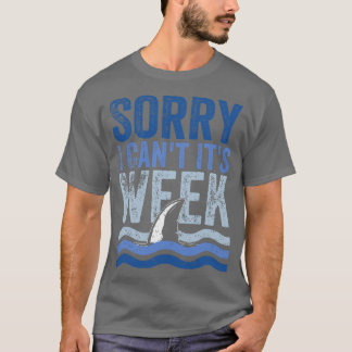 T-shirt Sorry I Cant Its Week Funny Shark, Vintage 