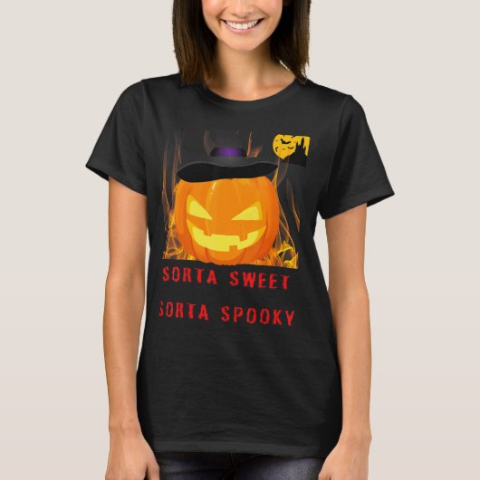 T-shirt sorta douce sorta éffrayante Halloween (Devant)