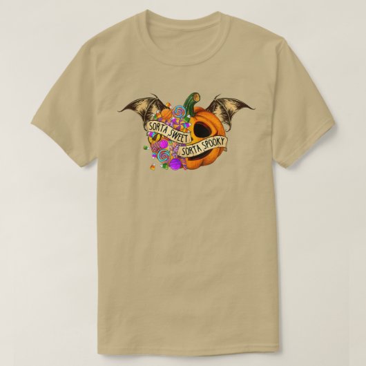 T-shirt Sorta Sweet Sorta Citrouille Éffrayant Halloween É (Design devant)