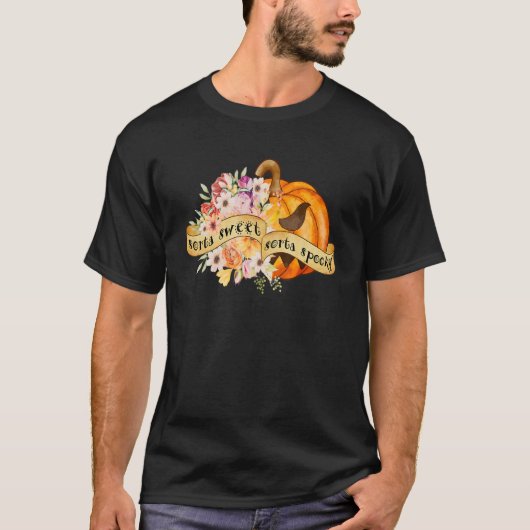 T-shirt Sorta Sweet Sorta Fleurs Éffrayantes Jack O'Lanter (Devant)