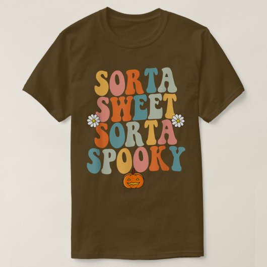 T-shirt Sorta Sweet Sorta Spooky Pumpkin Halloween (Design devant)