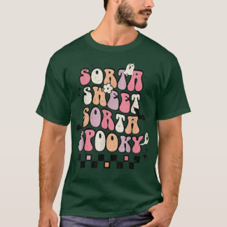 T-shirt Sorta Sweet Sorta Spooky Retro Groovy Funny Hallow
