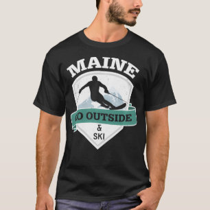 T-shirt Sortez et Ski Maine Vintage désorganisé pour moi