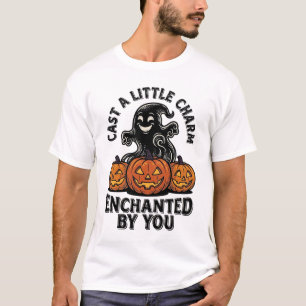 T-shirt Sortilège d'amour Fantôme Art de citrouille vintag