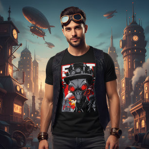 T-shirt Sortir du système Retro Steampunk Alien Tee