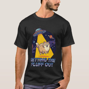 T-shirt Sortir le pelage extraterrestre Chat Fluffy Humour