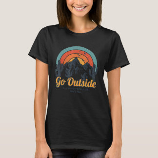 T-shirt Sortir Style Rétro Vintage En Plein Air Camping Lo