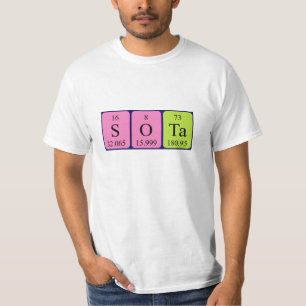 T-shirt Sota périodique nom de la table chemise