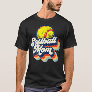 T-shirt Sotball Maman Funny Baseball Maman Mère Amour Ret