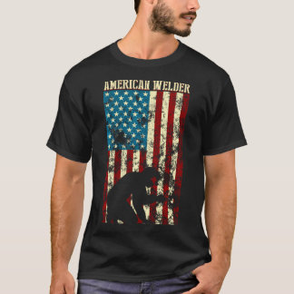 T-shirt Soudage Patriotique Trouvé Américain Drapeau Gif