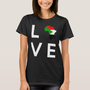 T-shirt Soudan Drapeau Aimer Afrique Continent Silhouette