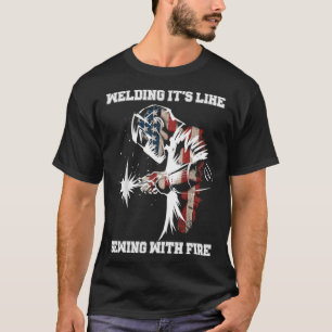 T-shirt Souder c'est comme coudre avec du feu souder Améri