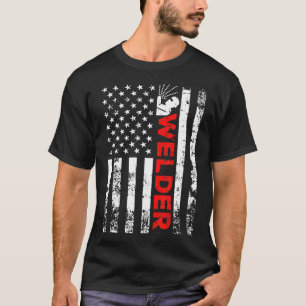 T-shirt Souder Vintage Usa Drapeau Américain Soudage T Che